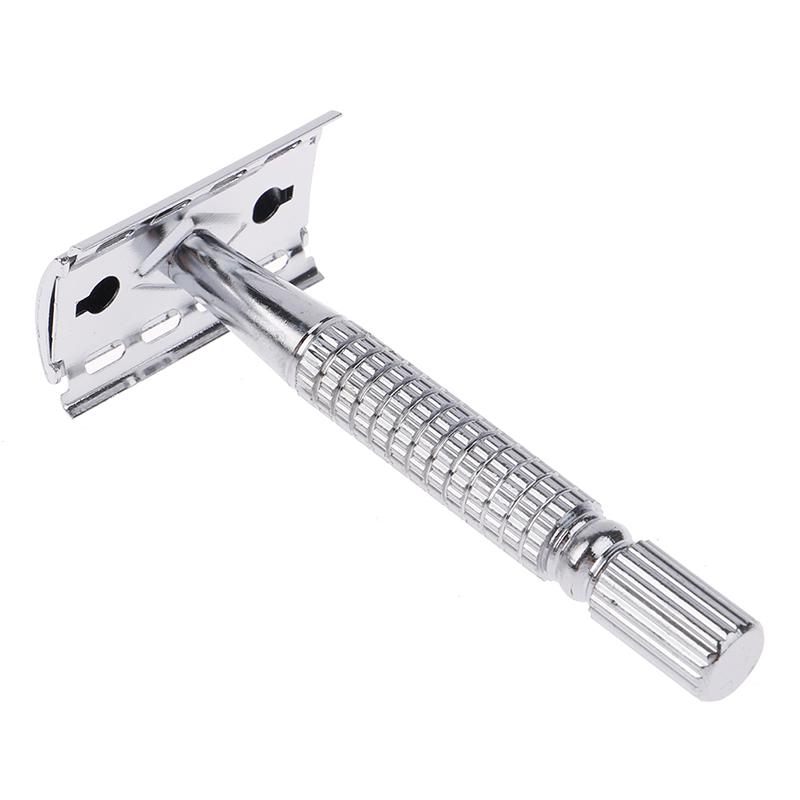 Men Shaver Steel Handle Razor Razor Shaver Double Edges Manual Shaver With Blade