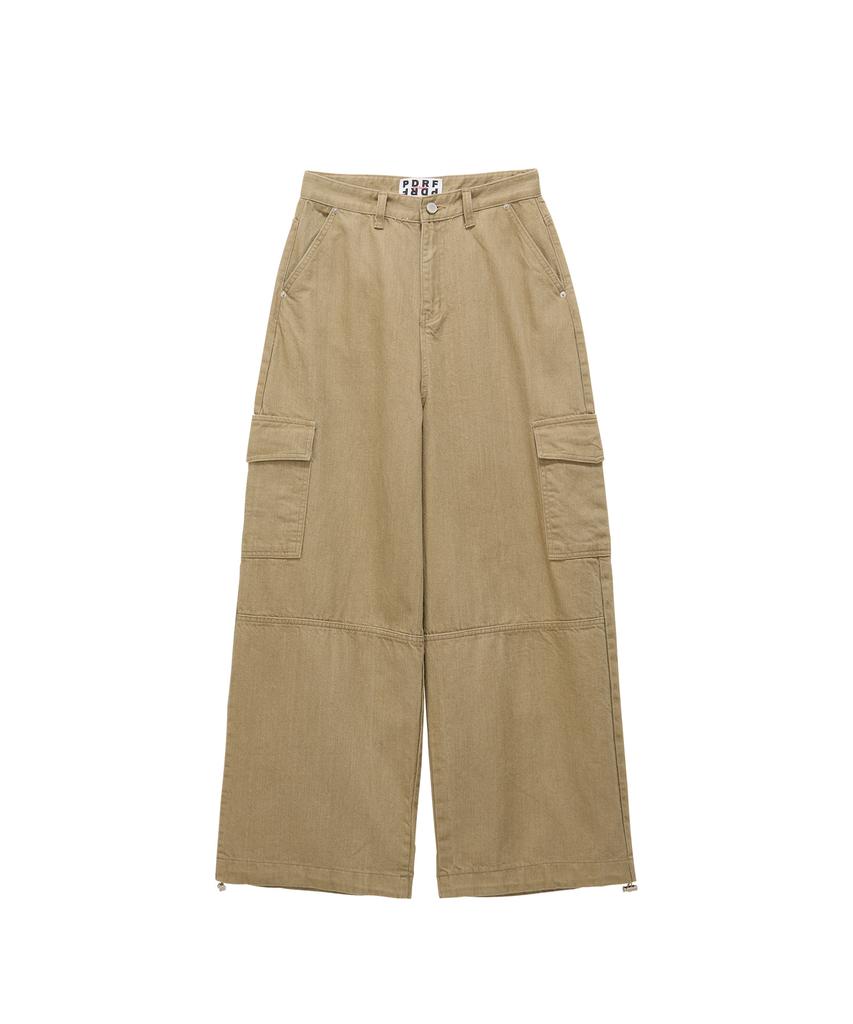 PANDORAFIT Stone Cargo Wide-Leg Pants (Gray)