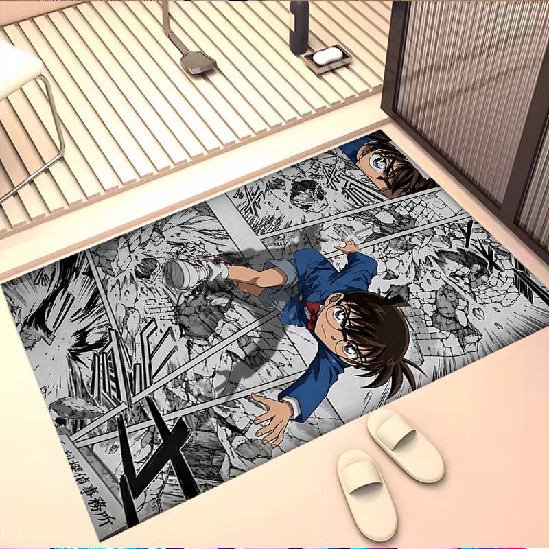 Detective Conan Print Rug, Washable Floor Carpet, For Entryway Dorm Laundry Room Office Study, Home Decor Birthday Christmas Gift