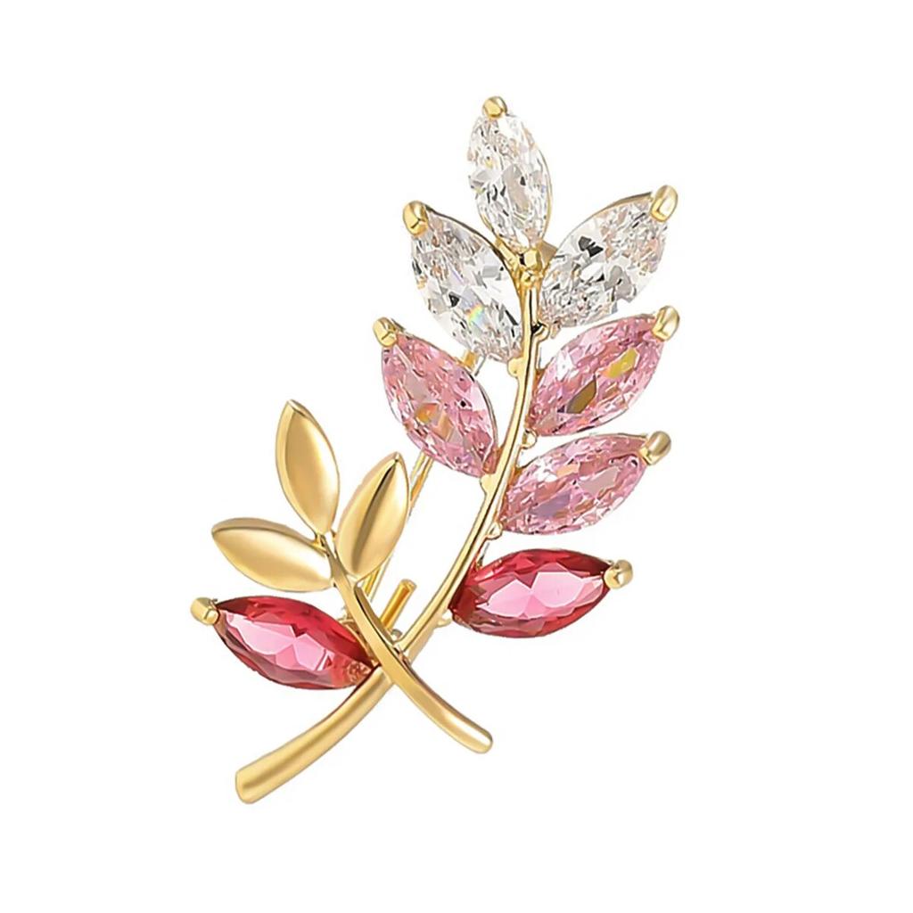 Fashion Classic Geometric Pin Flower Brooch Emerald Bow Water Drop Micro-inlay Zircon Corsage Female Personality Accessories