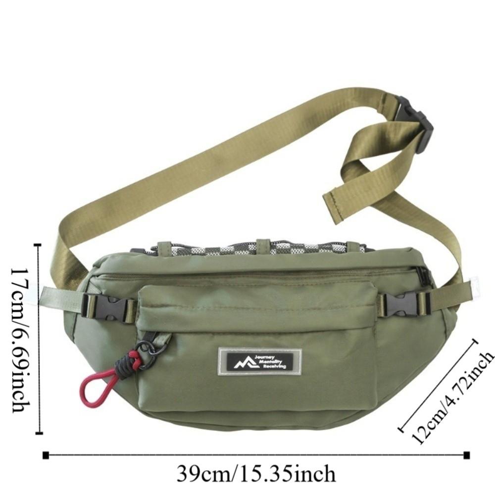 Casual Men's Chest Bag Waterproof Large Capacity Nylon Shoulder Bag Lightweight Adjustable Strap Crossbody Fanny Pack Travel
