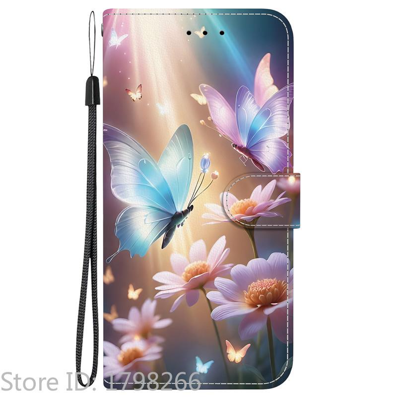 Элегантный цветной цветочный кошелек Чехол для телефона для Samsung Galaxy A27 5G SM-A276 A 27 Магнитная книжка Кожаная крышка Милый 3D-узор Capa