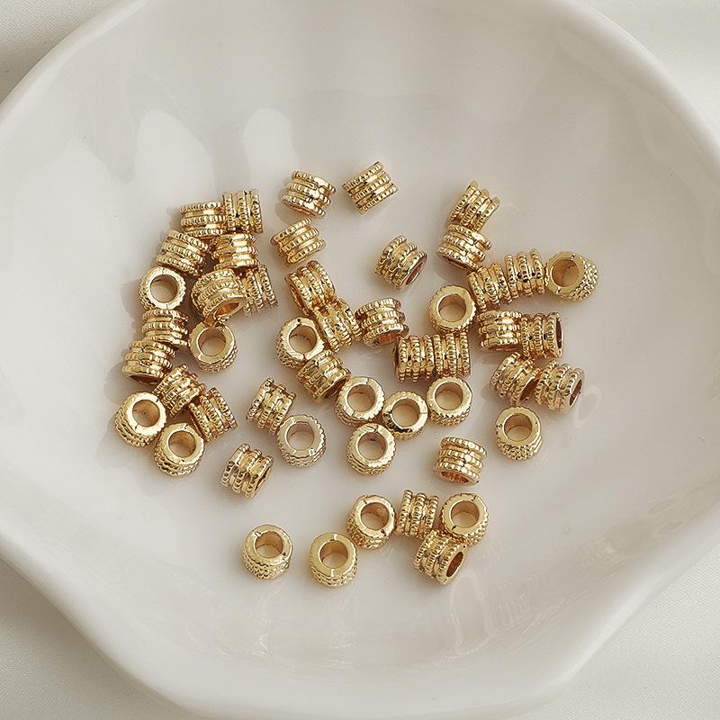 Позолоченное 14K, сохраняющее цвет, неровная спираль, квадратные бусины-разделители, бусы, материал для DIY