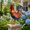 Металлические статуэтки петуха, Водонепроницаемая скульптура курицы, Металлический садовый декор, Наружный садовый орнамент для патио, лужайки, заднего двора