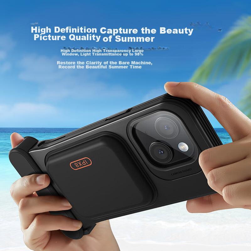 Waterproof Phone Case with Touchscreen Function, Waterproof Pouch for Swimming, Deep Diving, Underwater Photography, Lanyard, Neck Strap