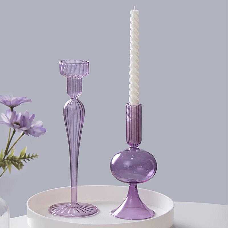1 шт. подсвечники для чайных свечей для свадебного декора, фиолетовые, серые, коричневые, реквизит для ужина при свечах, 5 стилей