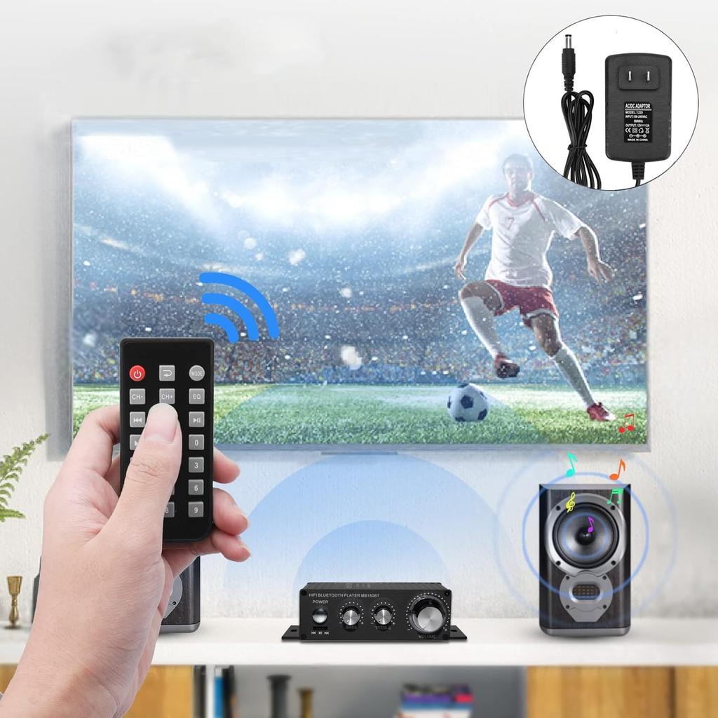 Power Amplifier Bluetooth Amplifier Stereo Audio Amplifier Karaoke Amplifier High Output 100W USB Playback High Bass Power Amplifier for Home Radio