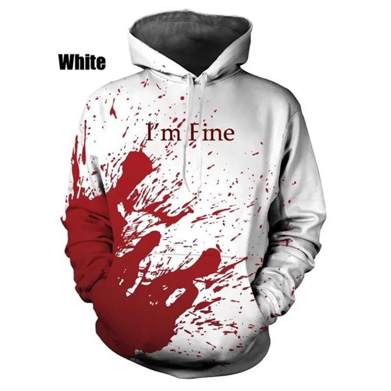 New Fashion Horror Bloody 3D Print Hoodies Men Women Oversized Hoodie Pullovers Hooded Sweatshirts Tracksuit Coats Kid Clothing