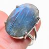 Natural Labradorite Gemstone 925 Solid Sterling Silver Jewelry Ring Size 8 I0h69