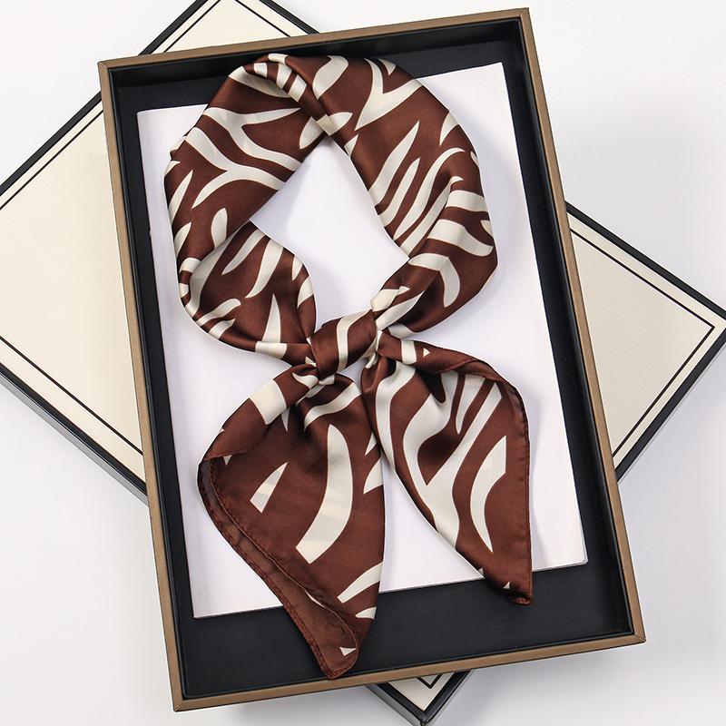 60Colors Luxury Scarf Women 70*70Cm Silk Feel Square Hair Wrapping Foulard Satin Shawl Big Size Head Bandana Hijab Handkerchief