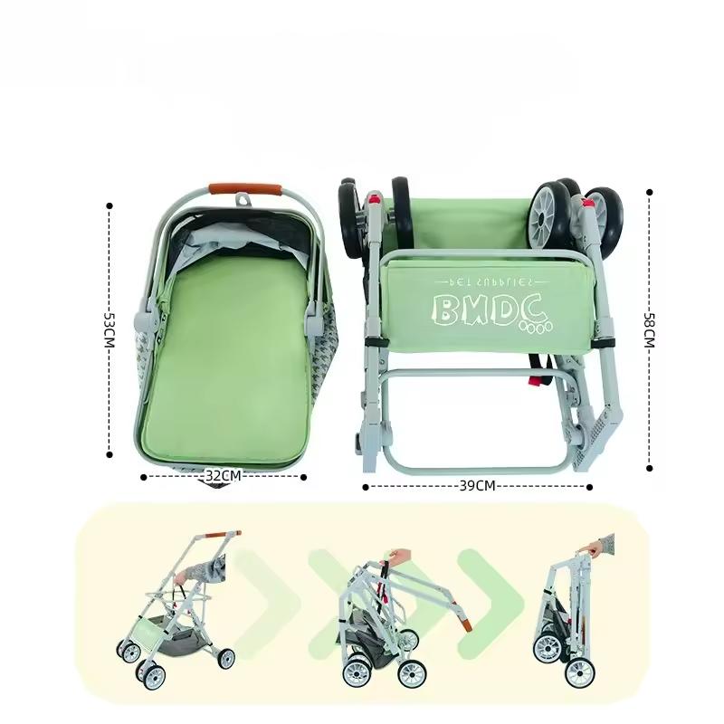1pcs Portable Pet Stroller Suitable for Travel Washable Pet Stroller Cat and Dog Stroller Lightweight and Foldable Pet Cart