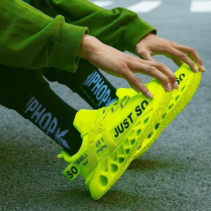 36-48 Мужская/женская летающая тканая подошва из ЭВА, легкая сетчатая удобная подкладка, уличная спортивная обувь для отдыха