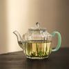Чайник из стекла с шестиугольной ручкой из искусственного нефрита, термостойкий, небольшой емкости, 210 мл, заварной чайник для зеленого чая, набор для кунг-фу