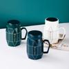 Nordic Style Simple Mug Ceramic Water Cup Mirror Cup Cover Mug Coffee Cup Milk Cup Large Capacity Drinking Cup