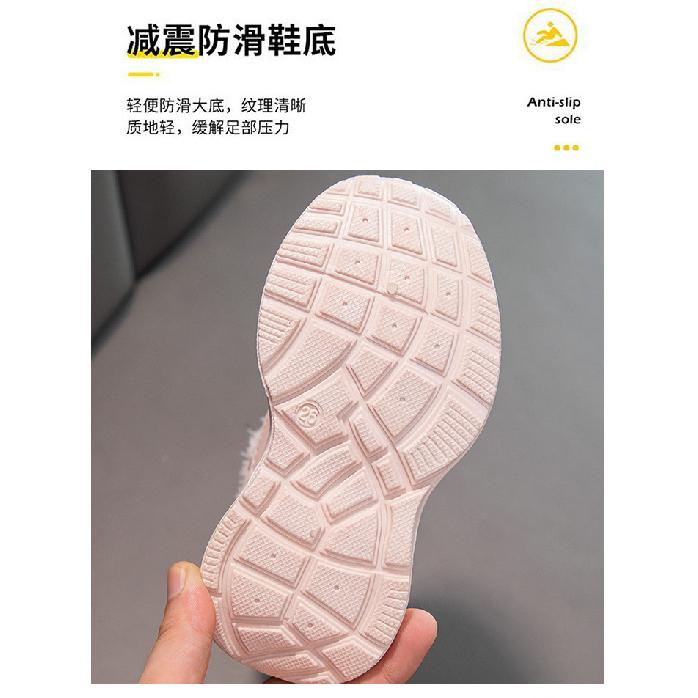 Девочки Хлопковая обувь Зимняя на флисовой подкладке Утолщенная Новая Детская Теплая Спортивные Короткие Ботинки Девочек Волшебные Кроссовки Трендовые