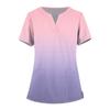 Women's Fashion V-neck Short Sleeve Workwear With Pockets Printed Tops Summer Tops For Women