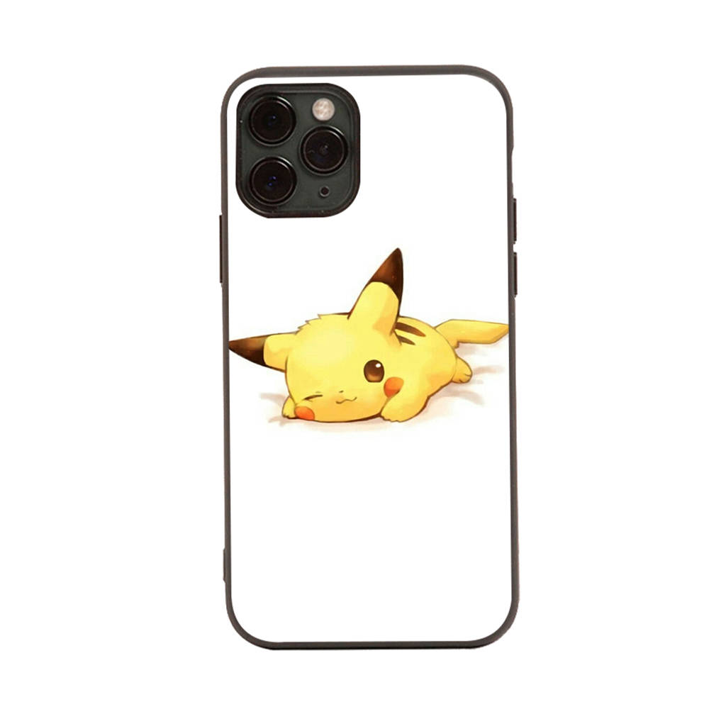 Чехол PK19 Little Cute Pikachu Black Sofe для Samsung Note 20 Lite S24 Ultra S23 A03 A05 A06 A11 A71 A15 A16 A13 A24 A25 A33 A52 A53 A50 M55 M35 Plus
