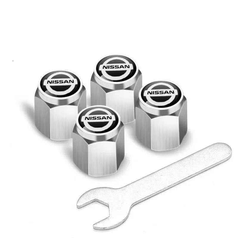 For Nissan GFJ334pcs Car Wheel Tire Valve Stem Caps Airtight Cover For Nissan Qashqai X-Trail Leaf Juke Note Micra Maxima NISMO Car Accessories