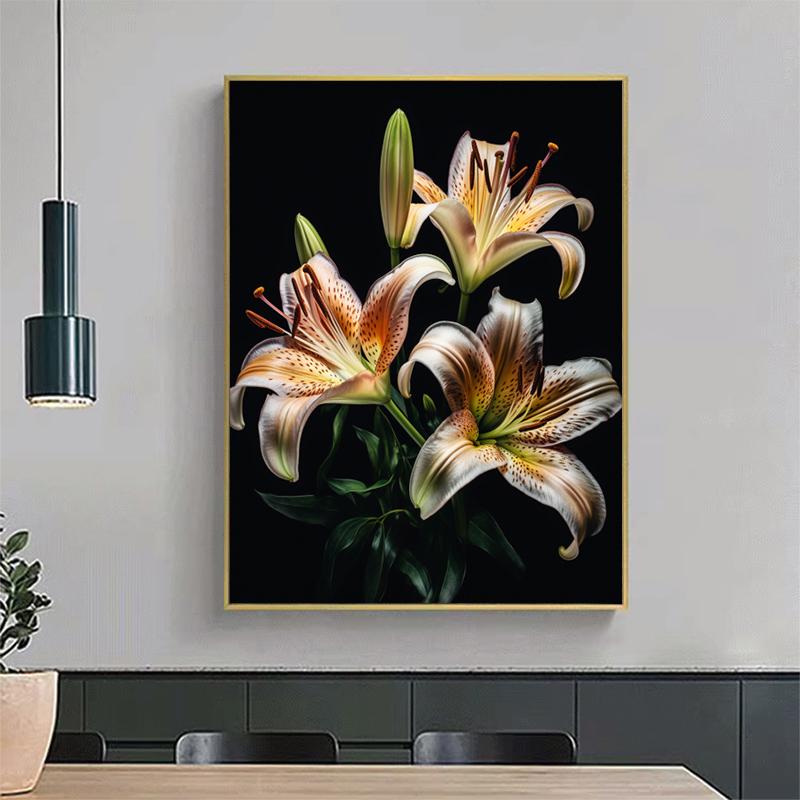 5d DIY Алмазная картина Вышивка крестом Цветы лилии Алмазная вышивка Мозаика Полная круглая дрель Домашний декор Искусство