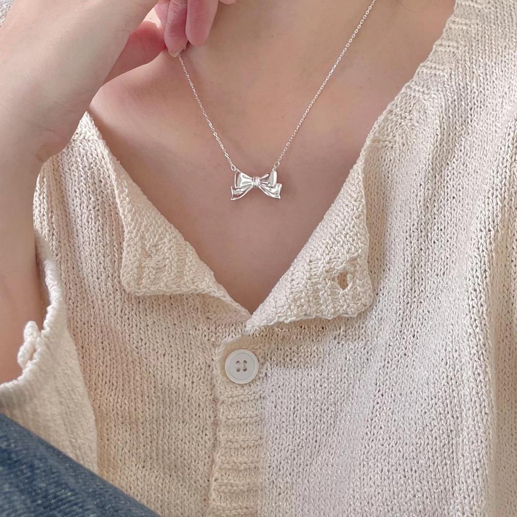 Ожерелье ins wind bow ожерелье женское простое нежное ветровое шейное цепочка нишевый дизайн ключичная цепочка