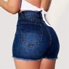 Women's New Stretch Slim Hole Fringe Denim Shorts