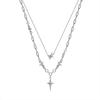 Mangxing moonstone double-layer thorns stacked necklace female tassel splicing chain niche exquisite high-end collarbone chain
