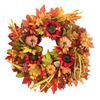 Yousheng 18 Inch Fall Wreath for Front Door Large Autumn Wreath with Artificial Pumpkins Sunflowers Maple Leaves for Thanksgiving Harvest Farmhouse