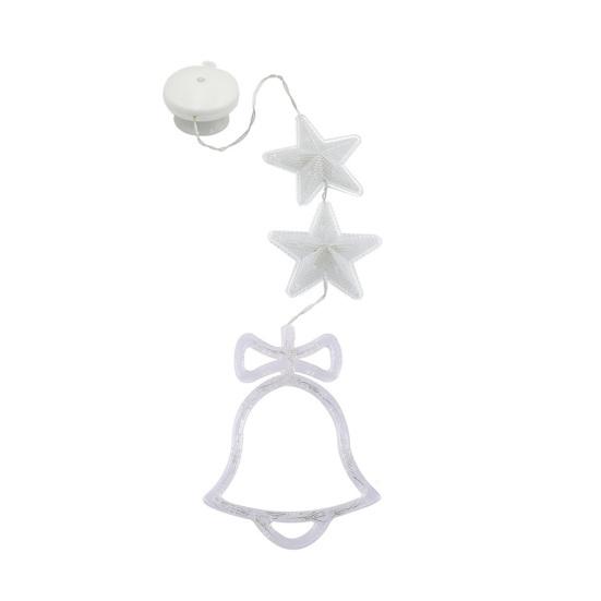 Christmas Garland Light Suction Cup Hook Light Up Love Heart Elk Bell Snowman Santa Moon Star Shape Warm Xmas Holiday Decoration Window Lamp Pendant