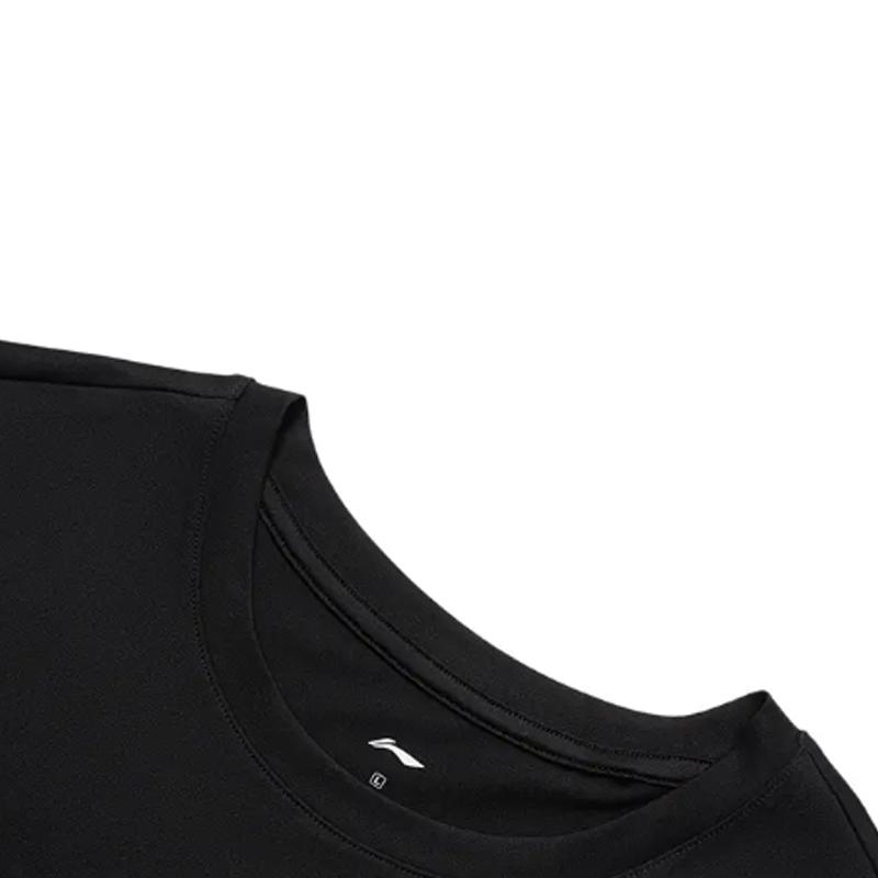 Li-Ning Простая фитнес быстросохнущая дышащая футболка с круглым вырезом и коротким рукавом, повседневный спортивный комплект, унисекс, топы ATSU817-1+AKST593-7