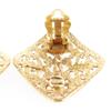 CHANEL COCO Mark Earring gold Plated Gold Square 14.3g Women Used