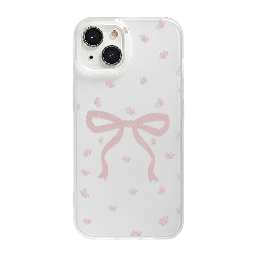 Ins wind bow подходит для iPhone17promax Apple 17 матовый с большим отверстием чехол для мобильного телефона 16/15 противоударный 14.