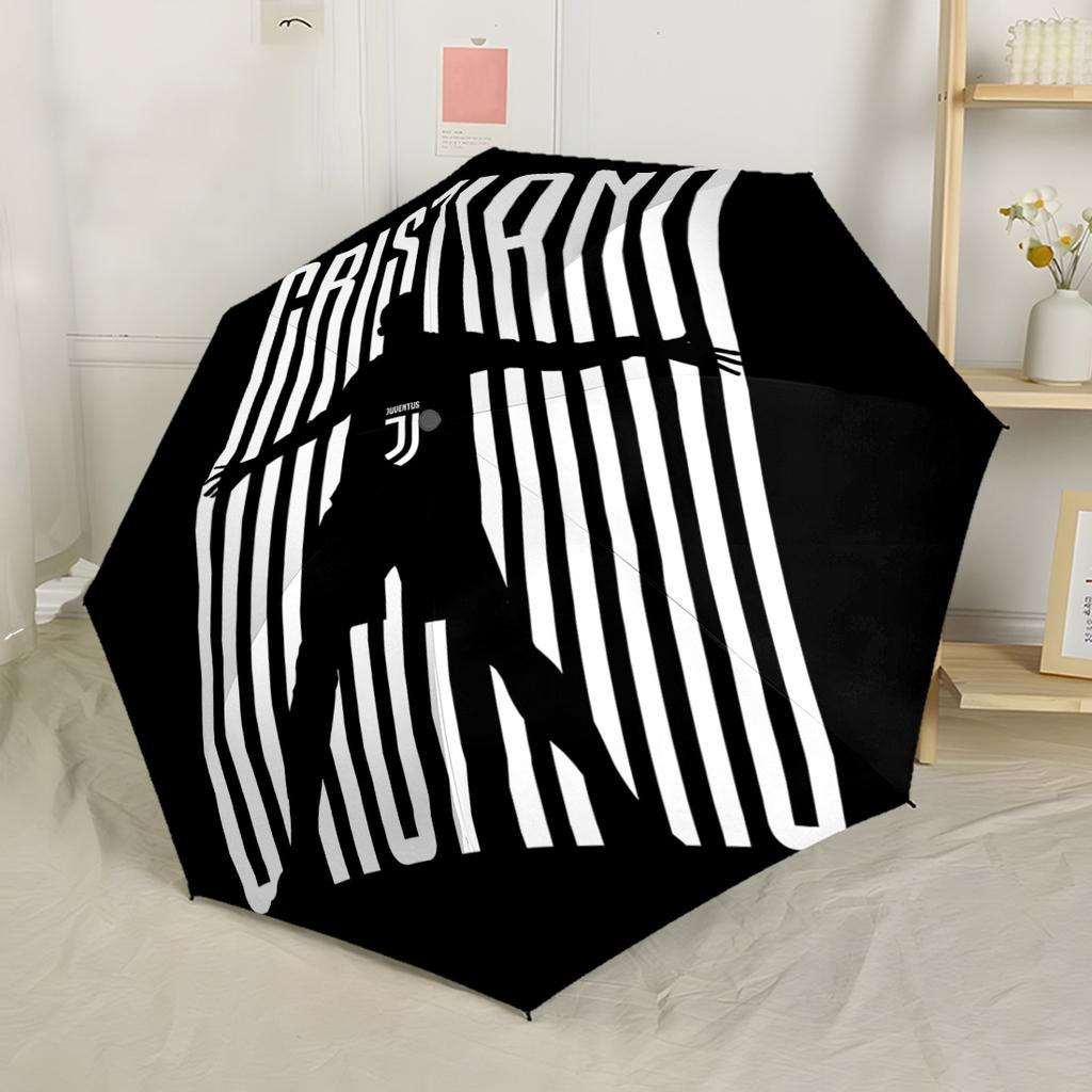 Ronaldo's Number Seven Portable Automatic Umbrella Compact 8-Rib Lightweight Compact Design Durable Everyday Carry Umbrella Fashionable