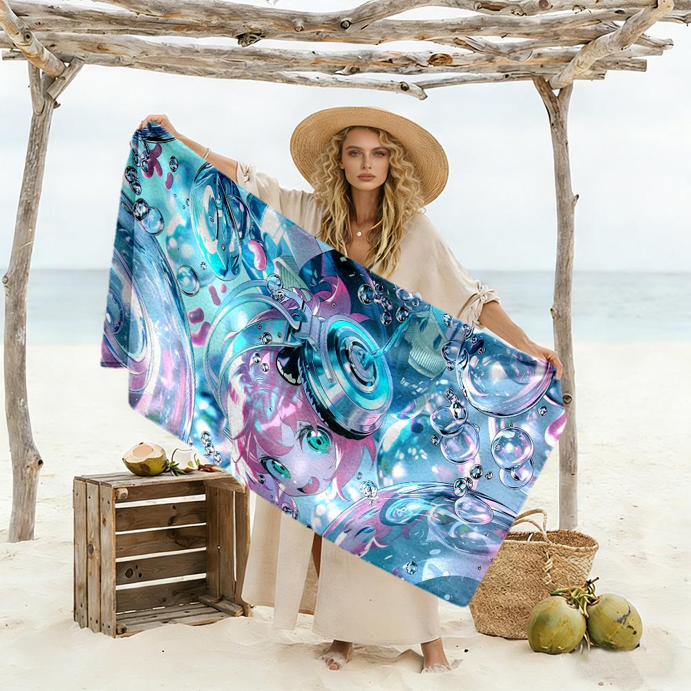 Anya Forger Beach Towel High Absorbency & Quick-Dry Comfortable Lightweight Suitable for Sports, Travel, Swimming, Yoga, Bathroom, Beach, And Pool