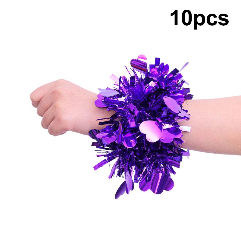 10 шт. Разноцветный мишурный браслет Эластичная лента Взрослые Дети Универсальный Реквизит для танцевального выступления Мишурный браслет на запястье для группы поддержки