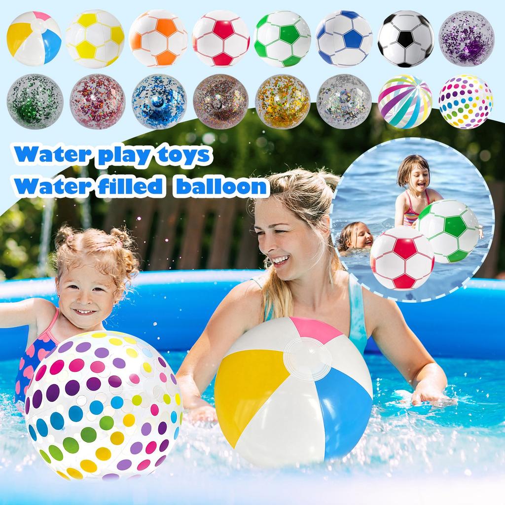 40CM PVC Inflatable Sequin Beach Ball Sports Luminous Ball