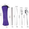 Портативная посуда из нержавеющей стали, 3/4/5 комплектов, походный нож, вилка, ложка и палочки для еды, подарочный набор, кухонные принадлежности