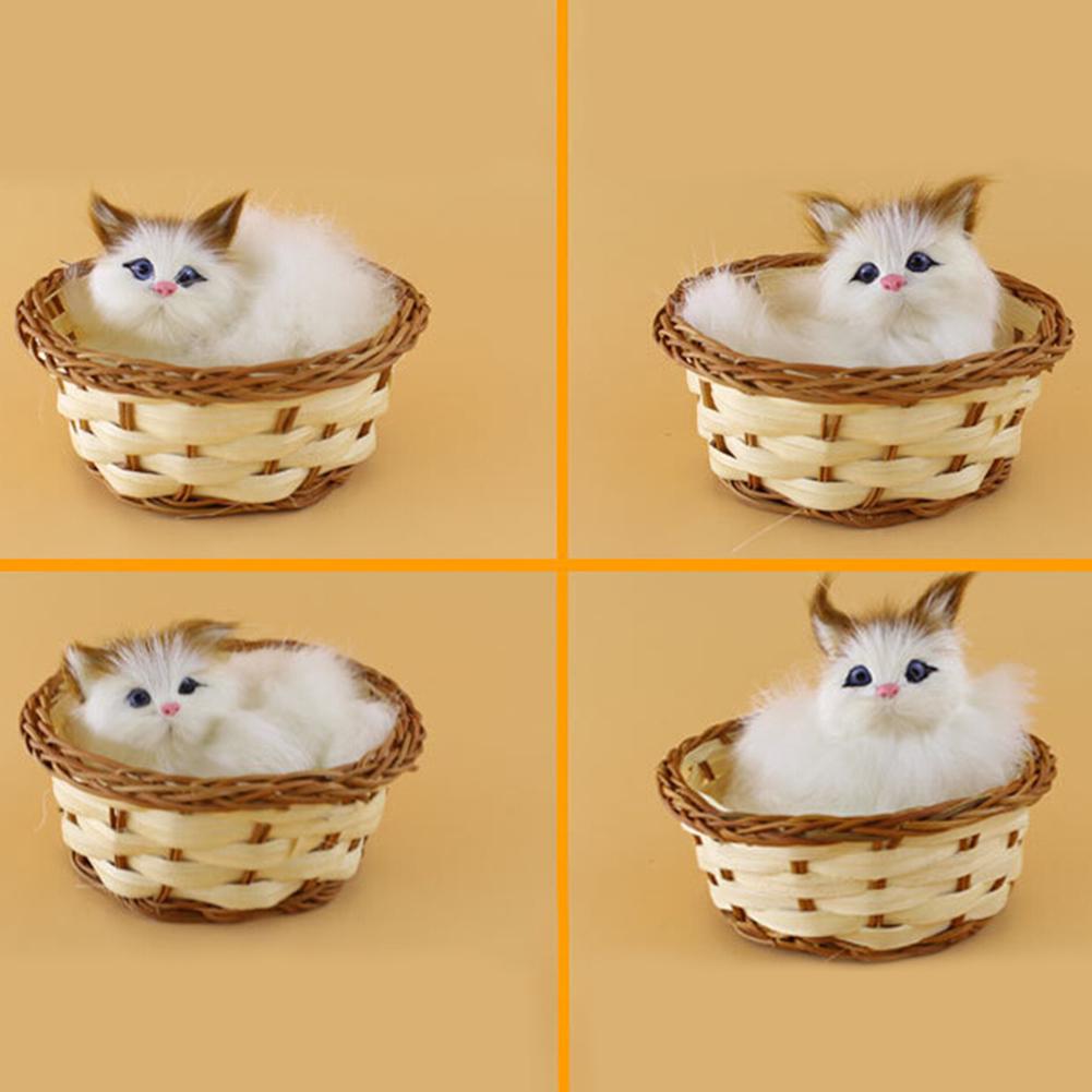 Прекрасная имитация животного, кукла, плюшевая мини-корзина, кошка, кролик, собака, детская рождественская игрушка, подарок на Рождество и день рождения