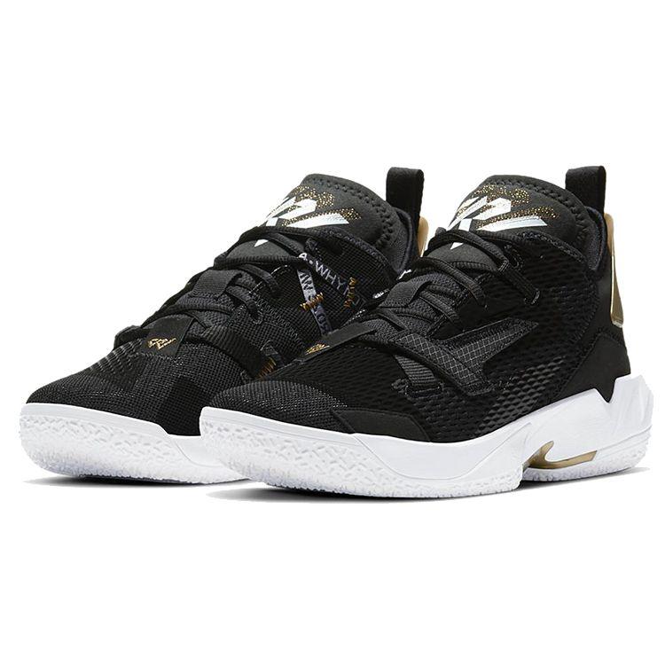 Air Jordan Why Not Zer0.4 PF Family Unisex Sneakers Black White Metallic-Gold CQ4231-001
