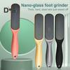 Наностеклянная пилка для ног, средство для удаления мозолей, двухсторонняя шлифовальная машинка для ног, гладкие ноги, инструмент для педикюра для сухого и влажного использования, легко очищается, скребок для ног