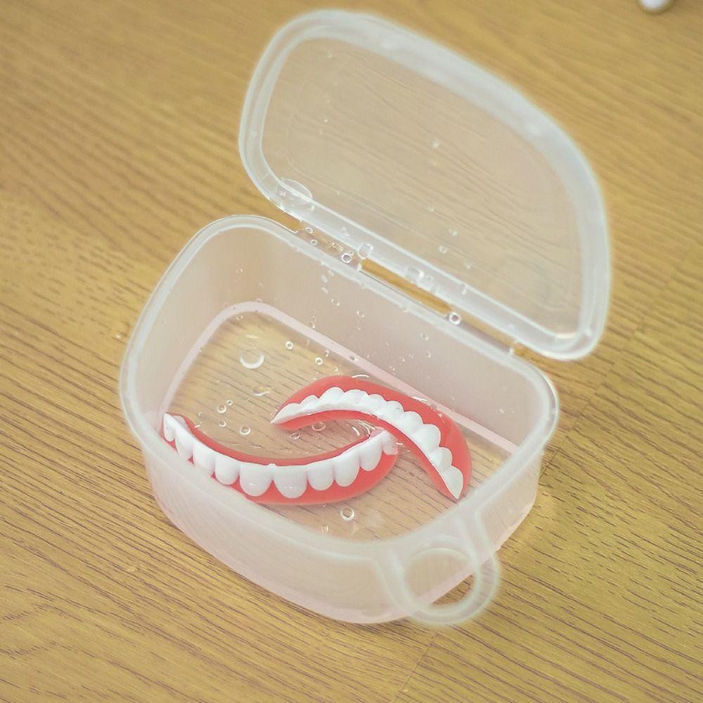 Container Artificial Tooth Boxes Transparent Cleaning Teeth Cases False Teeth Storage Box