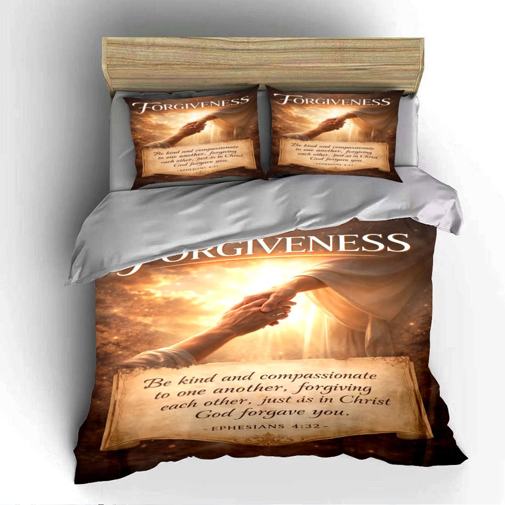 Forgiveness Bible Verse Bedding Set Bedding set (1 duvet cover, 2 pillowcases, duvet not included)