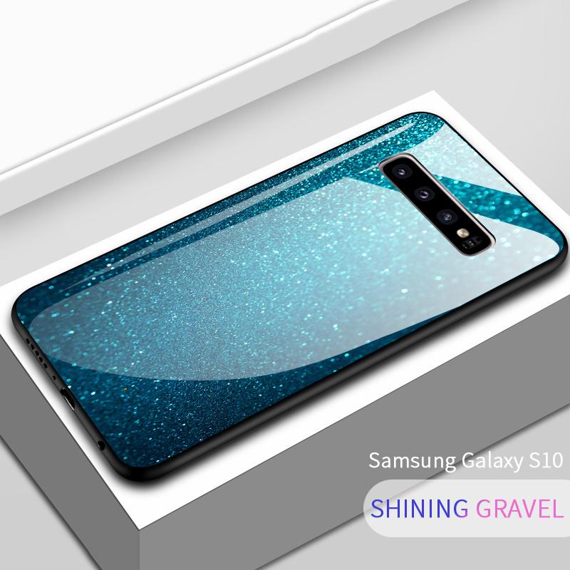 Роскошный чехол для телефона из закаленного стекла 9H со звездным узором, твердая задняя крышка для iPhone Samsung Huawei Xiaomi