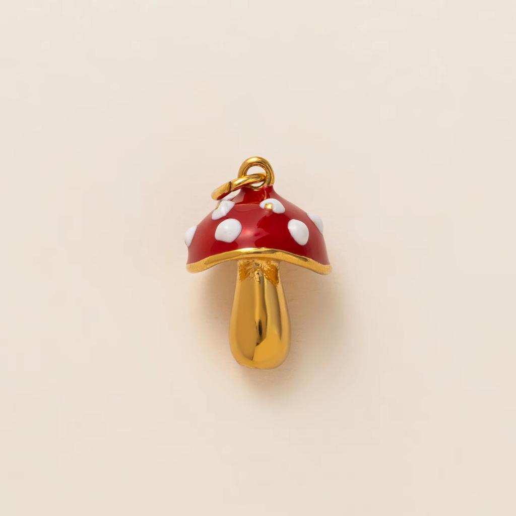 Нержавеющая сталь с покрытием 18K Золото, Гриб-подвеска для DIY-аксессуаров