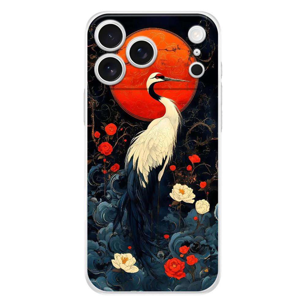 Мягкий чехол для телефона для iPhone 17 Air 16E 16 11 15 14 Pro MAX 12 13 7 8 Plus SE Пасхальный чехол Защита Японский стиль Искусство Япония