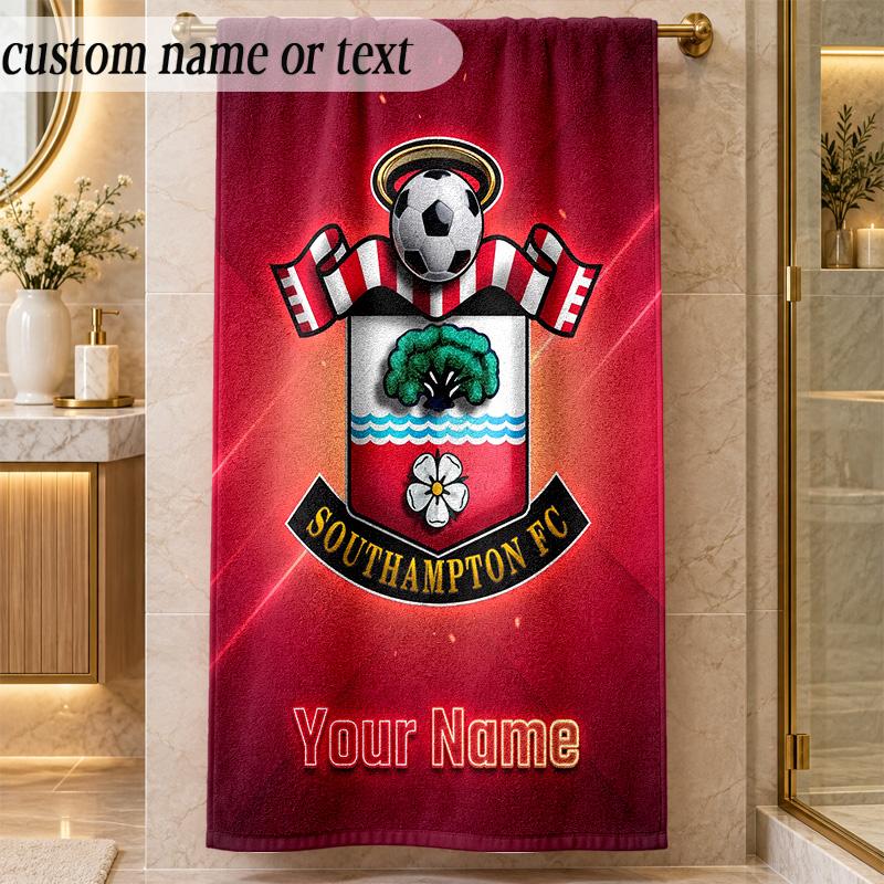 Beach TowelSouthampton FC Custom Name Text Personalized Soft Towel for Beach Pool Indoor Home Decor Gift
