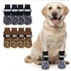 4Pcs Non-Slip Dog Socks with Silicone Grippers Licking Paws Prevention Adjustable Strap Breathable Waterproof Elastic Socks Dog Hardwood Floor