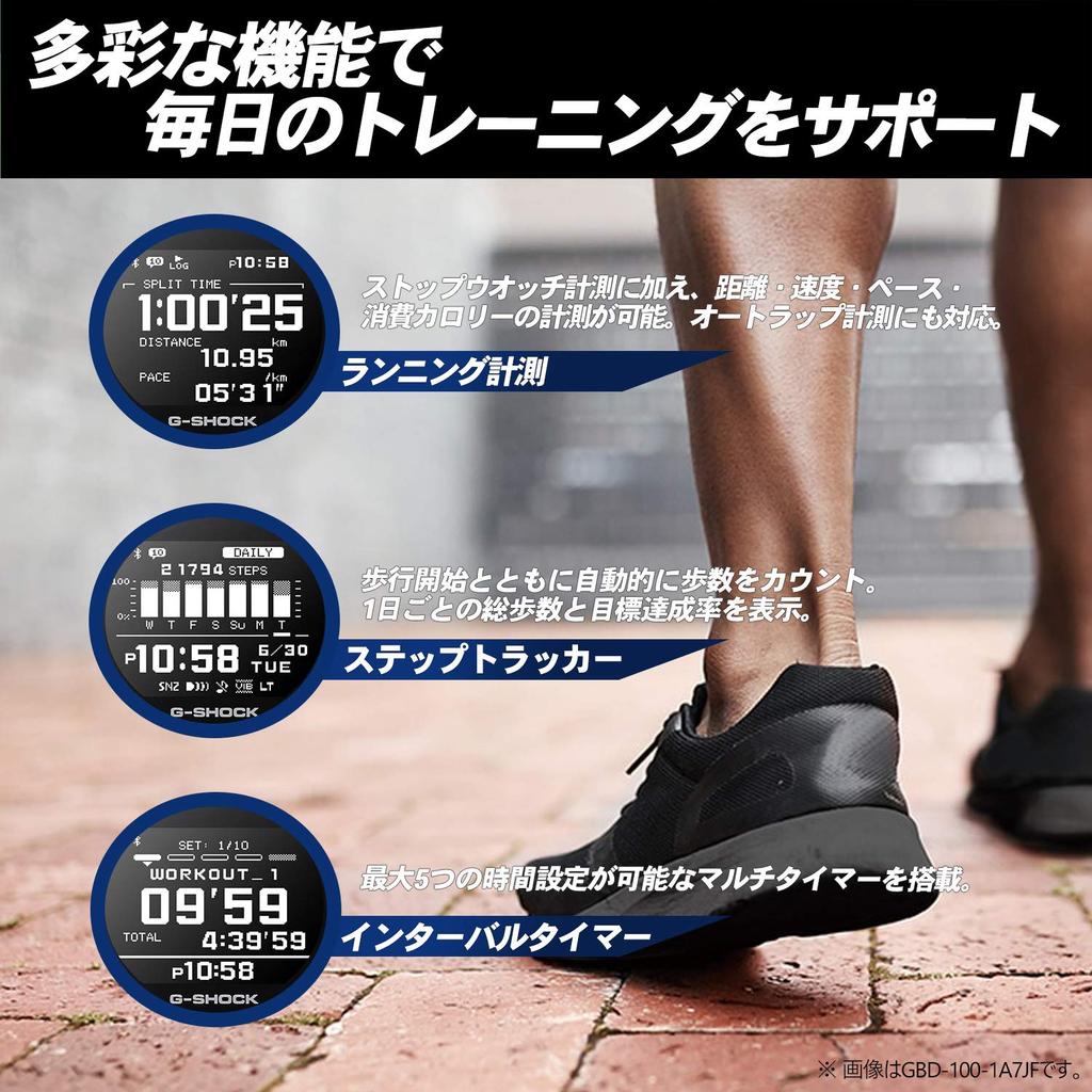 Watch with Bluetooth Black [Casio] G-Shock []G-SQUAD GBD-100-1JF Men's