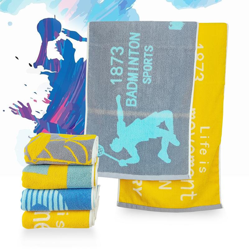 Спортивное полотенце из окрашенной хлопковой пряжи 40 * 100 удлиненное полотенце для марафона, хлопковое впитывающее полотенце для взрослых, уличное полотенце