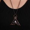 Hot Selling Antique Copper Amethyst Clear Quartz Point Retro Red Copper Natural Stone Pendant Necklace for Women