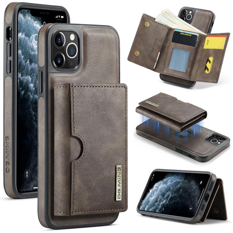 DG.MING M6 Series RFID Tri-fold Card Bag Removable Leather Phone Case